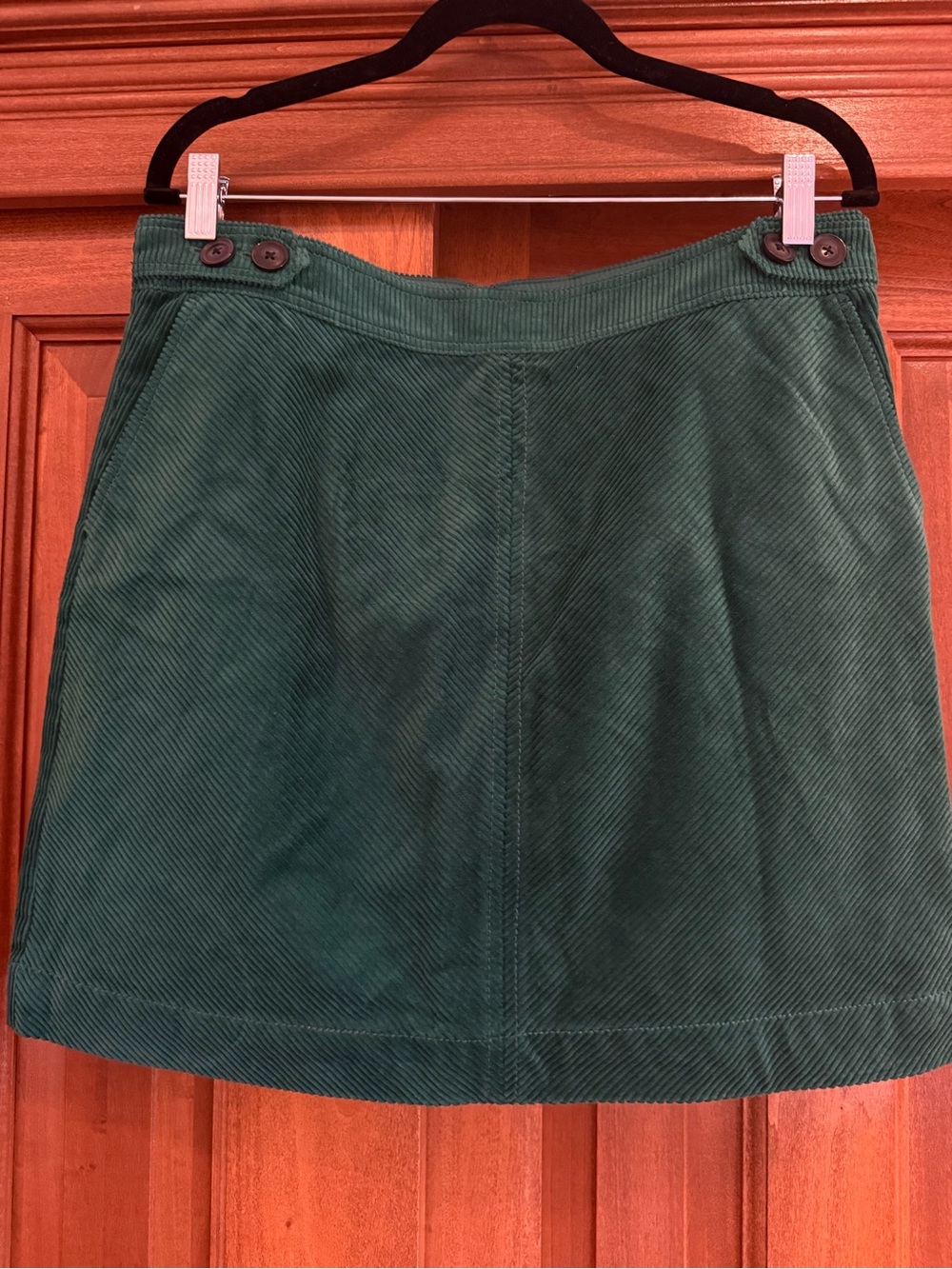 LOFT Forest Green Corduroy A-Line Mini Skirt